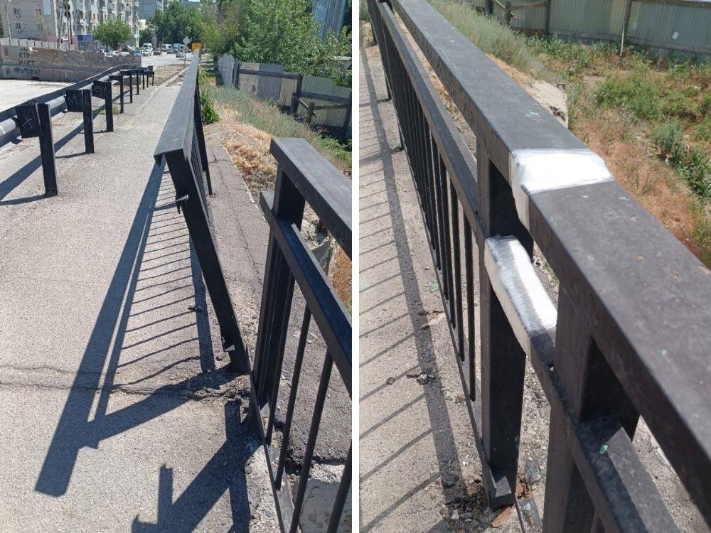 Тем временем в российской провинции разваливающийся мост «починили» скотчем. Инновационный ремонт произвели на улице Тулака в Волгограде.