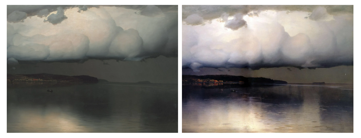 "Притихло". Николай Дубовский. Оригинал и копия по заказу Третьякова