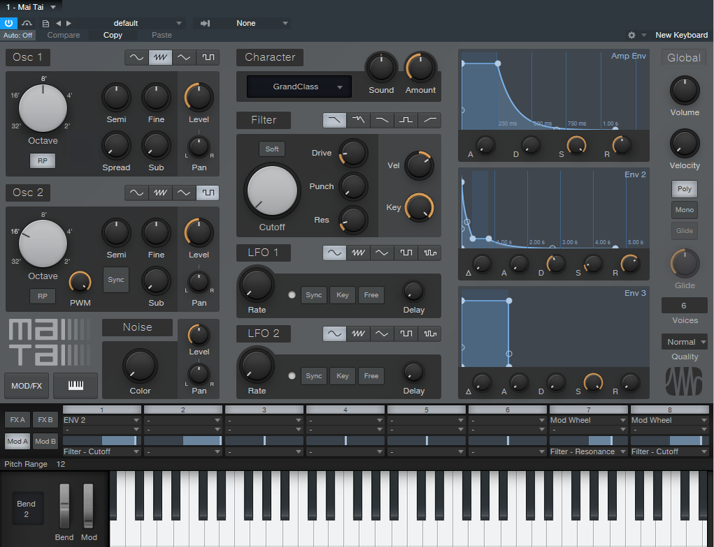 Интерфейс Mai Tai в базовой конфигурации