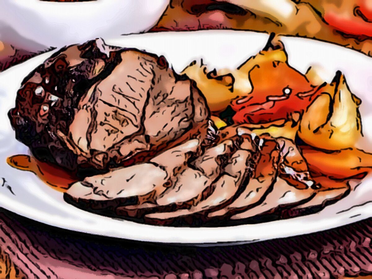 Говядина с овощами в рукаве