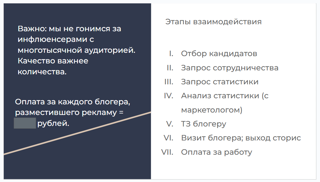 Выдержка из инструкции по поиску блогеров