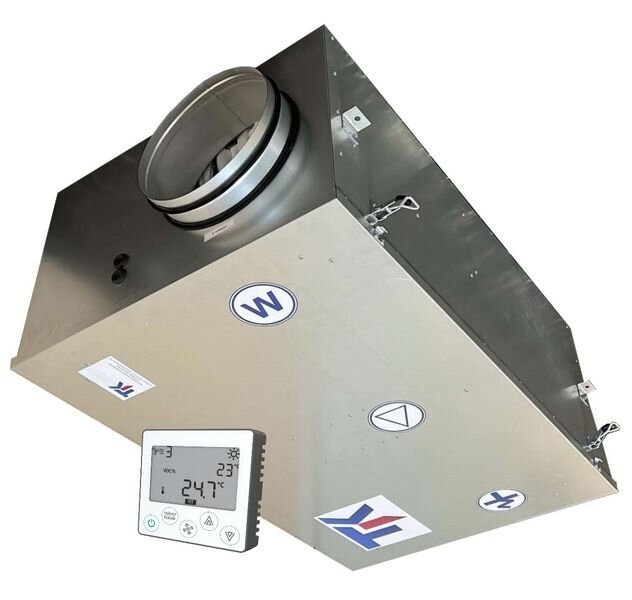 Компактная приточная установка с нагревателем воздуха и фильтром