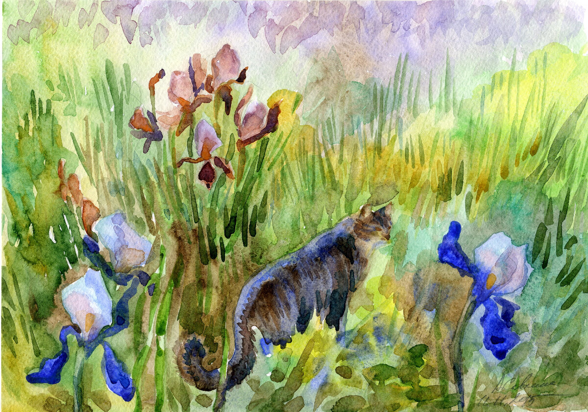 А. Савкина. Летом. 2015. Бумага, акварель