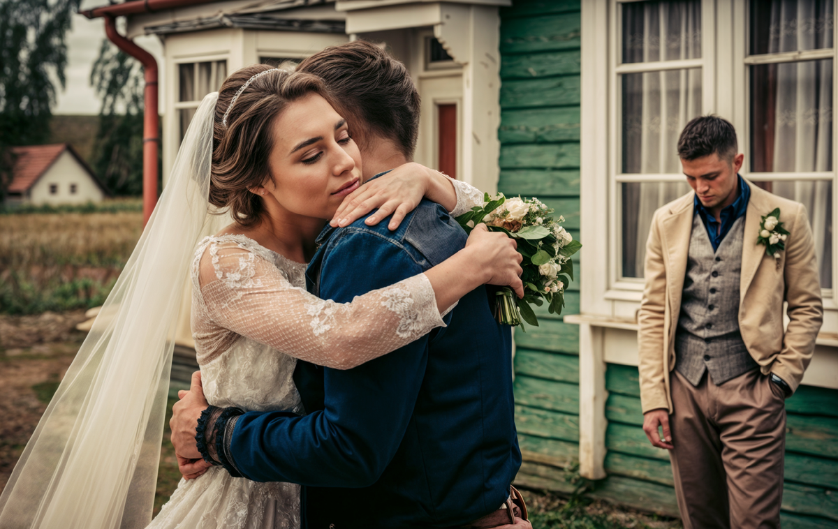 Деревенская свадьба была в самом разгаре. Молодой муж - Алексей Размолов бежал по тропинке от уличного туалета к свадебному шалашу.