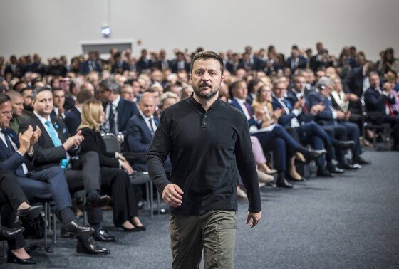    Владимир Зеленский на конференции в Берлине