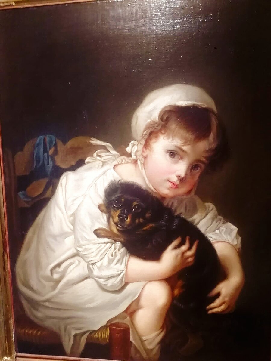 Василий Тропинин. Девочка с собакой (портрет Дарьи Римской- Корсаковой). 1831 год. Холст, масло. 