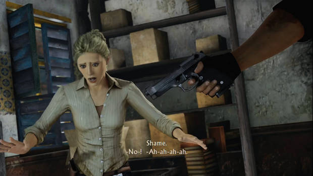 В той версии Uncharted 2, что я обозревал, была ужасная локализация. Мало того, что потерялись все тонкости и нюансы, за которые стоит хвалить сценарий – местами там творилась полная феерия. Так, например, guerillas (повстанцы, партизаны) превращаются в «бандитов», «Tweedledee and Tweedledum» («Труляля и Траляля», как Дрейк шутливо называет одинаково выглядящих врагов) становятся «тупым и еще тупее», а вместо «опоздать на поезд» – адекватного перевода фразы «miss the train» – в игре звучит «скучать по поезду».