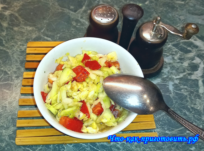 Что-как-приготовить.рф: летний витаминный салат из "молодой" капусты, грунтовых помидоров и огурцов по особому рецепту