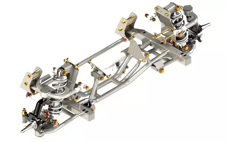    Подвески AMC Hornet – традиционные для американских моделей тех лет. Передняя – независимая, пружинная, но уже не на шкворнях, а на шаровых опорах. Особенность конструкции – причудливый по форме стабилизатор. Передние тормоза – дисковые.