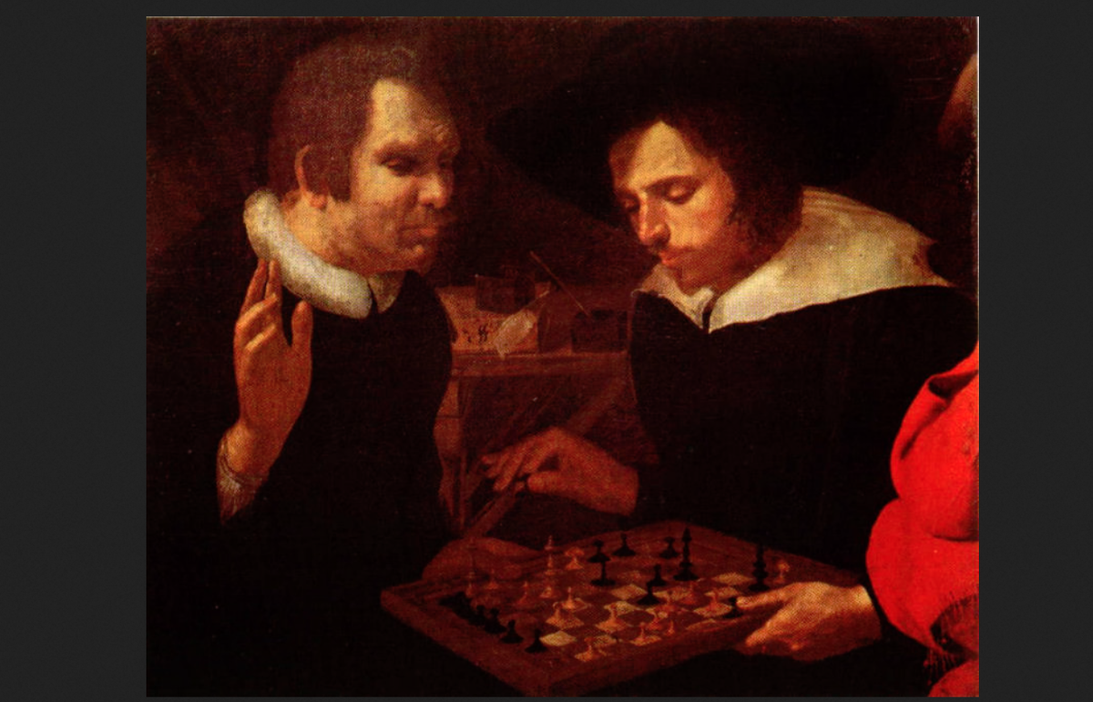  Карел ван Мандер. «Бен Джонсон и Уильям Шекспир играют в шахматы»