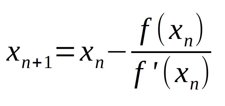 Рисунок 1. Рекуррентная формула вычисления корня уравнения f(x)=0 