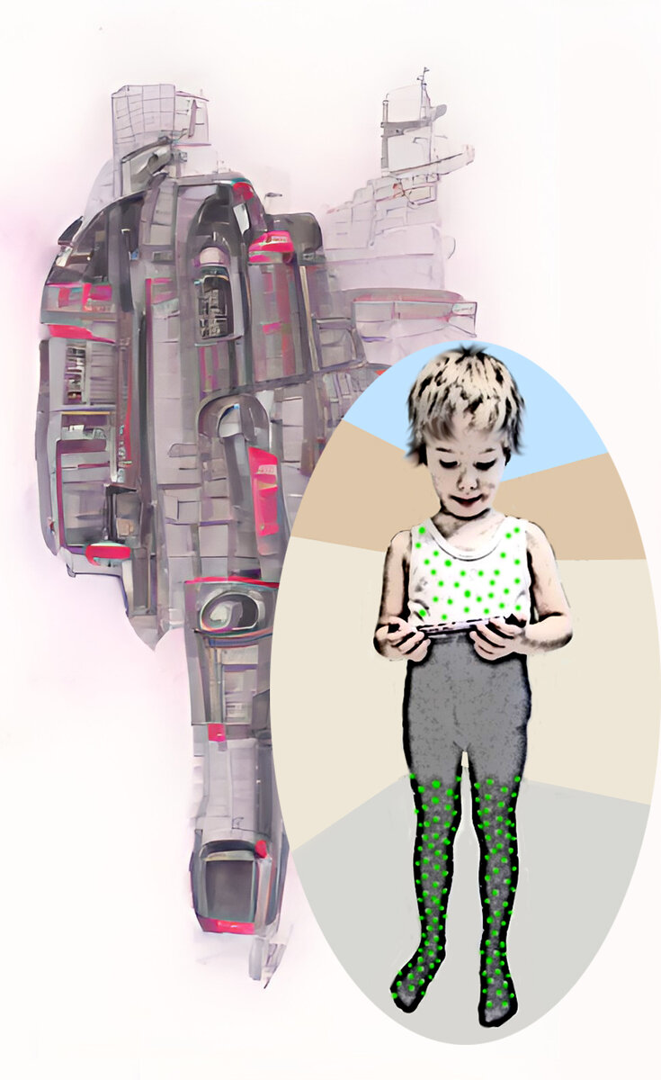 Малыш по прозвищу Зелёный. ИИ по эскизам автора предлагает невероятные варианты. (Из архива автора).