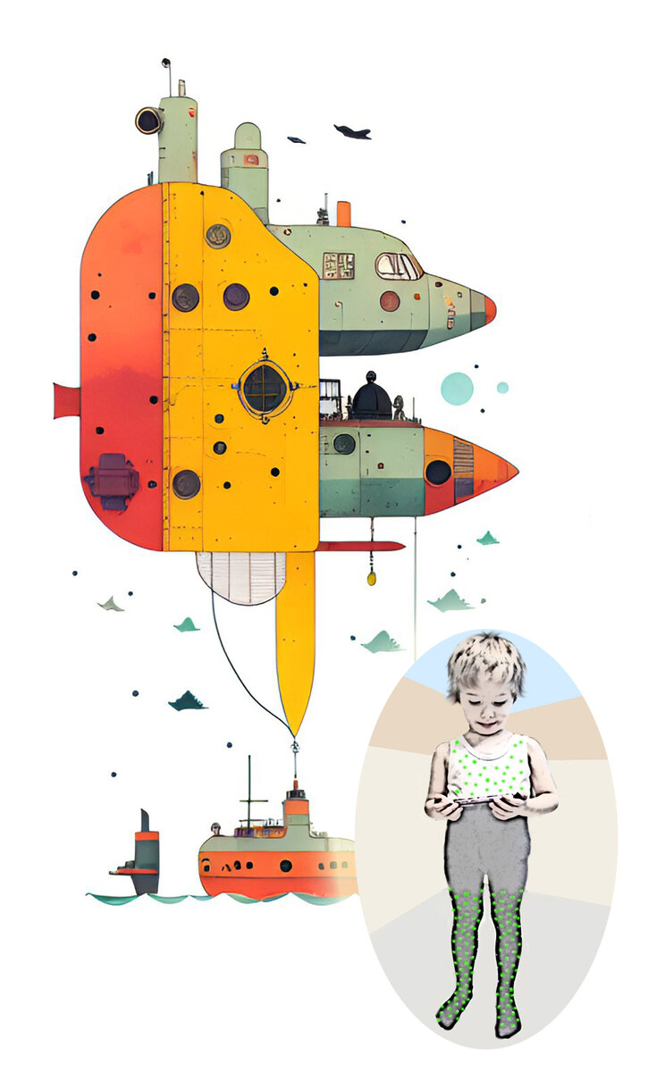 Зелёный и фэнтази. При помощи ИИ много можно было бы предложить интересного, увлекательного и забавного малышу. (Из архива автора)