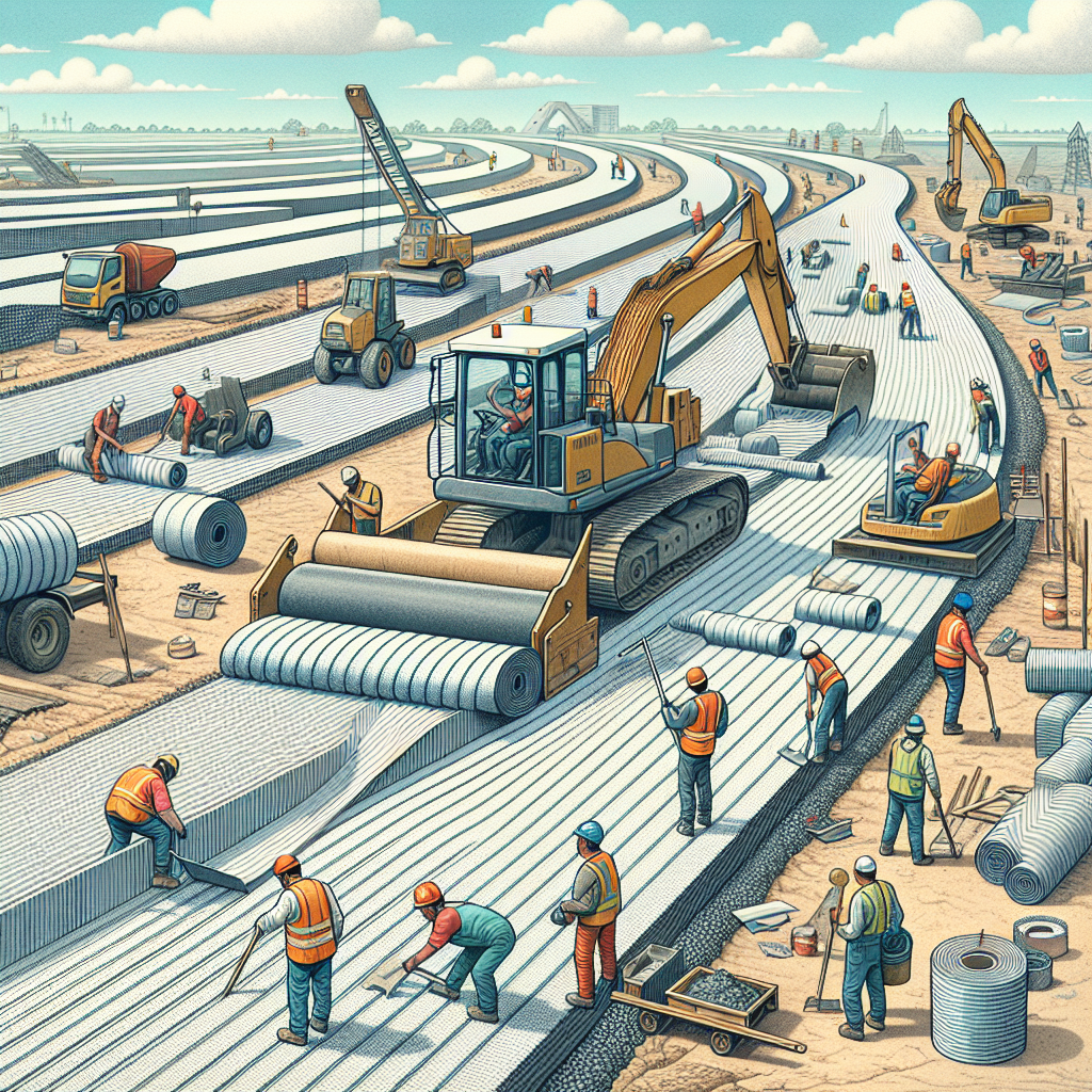 укладка геосинтетического материала