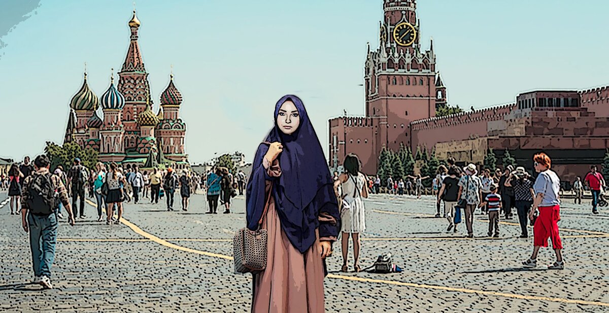 Славянка в мусульманском наряде. Иллюстрация