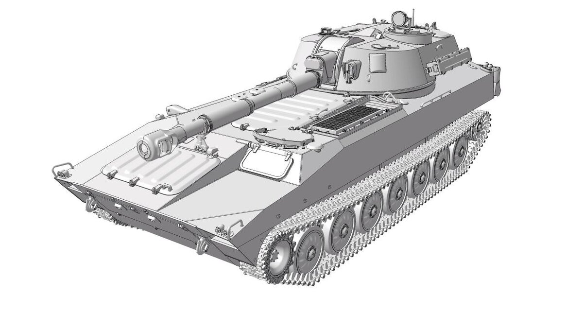 Трёхмерные рендеры новой модели САУ 2С1 "Гвоздика" в масштабе 1/35. Производитель  "Звезда". (Листайте вправо, чтобы увидеть больше -->> )