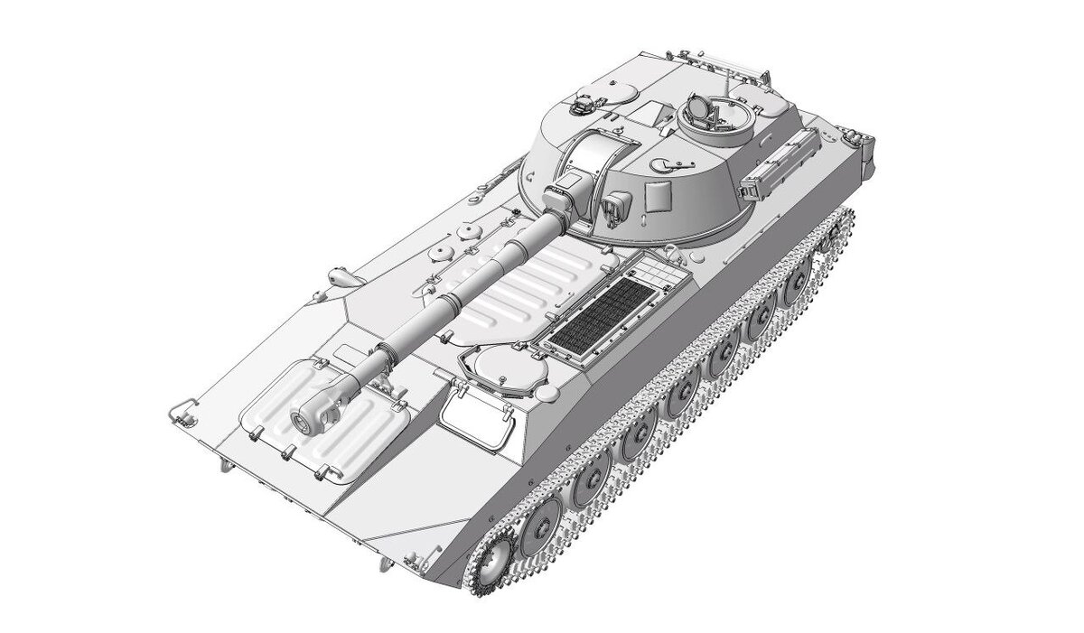 Трёхмерные рендеры новой модели САУ 2С1 "Гвоздика" в масштабе 1/35. Производитель  "Звезда". (Листайте вправо, чтобы увидеть больше -->> )