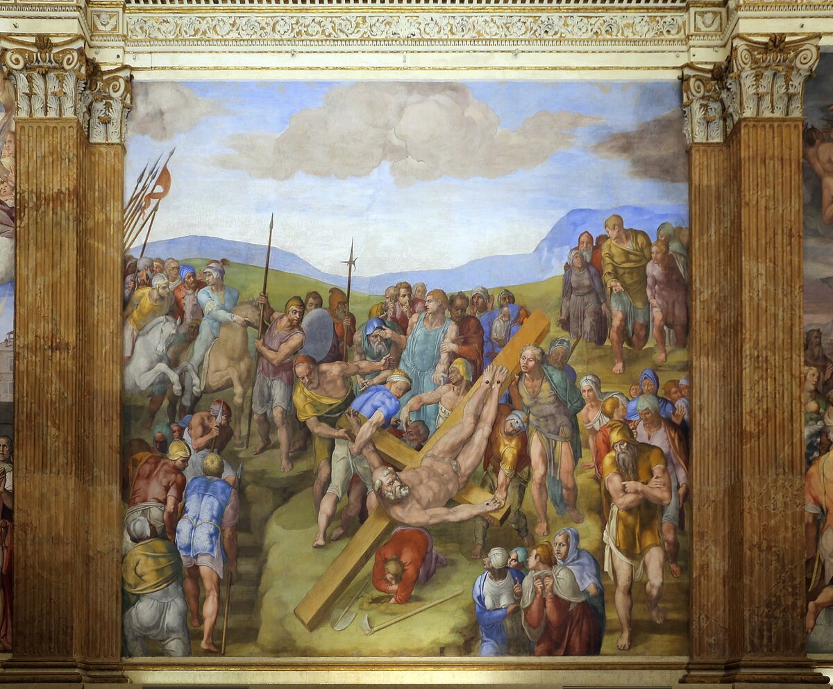 Микеланджело "Распятие Святого Петра", 1546-1550 год
