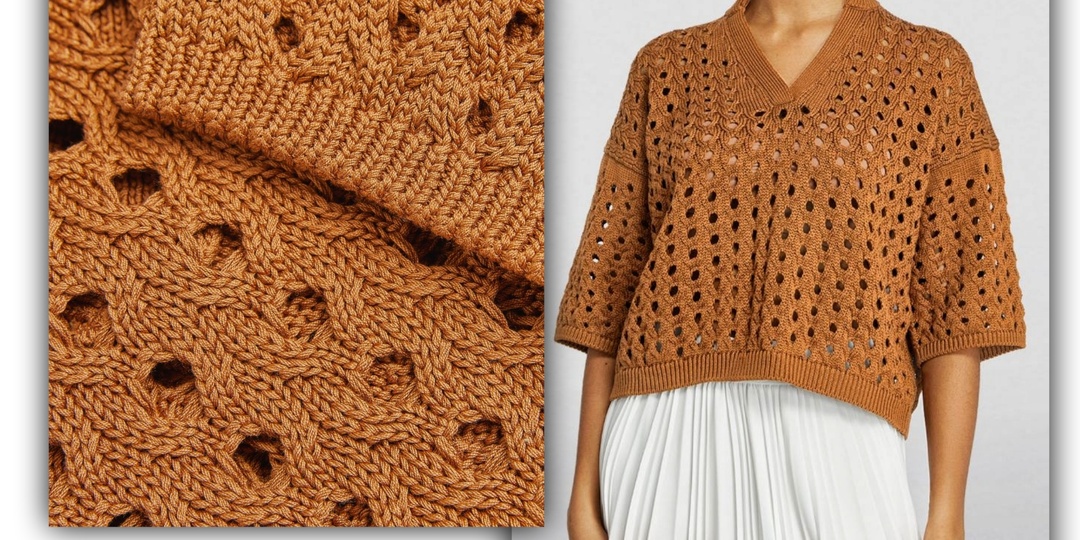 Ажурные ложные косы / Узор джемпера от Макс Мара