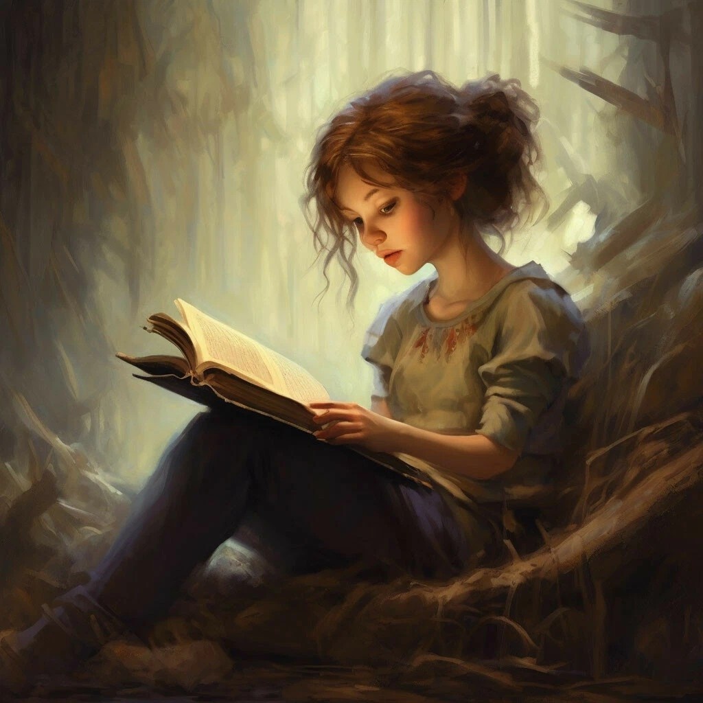 Девушка читает книгу
