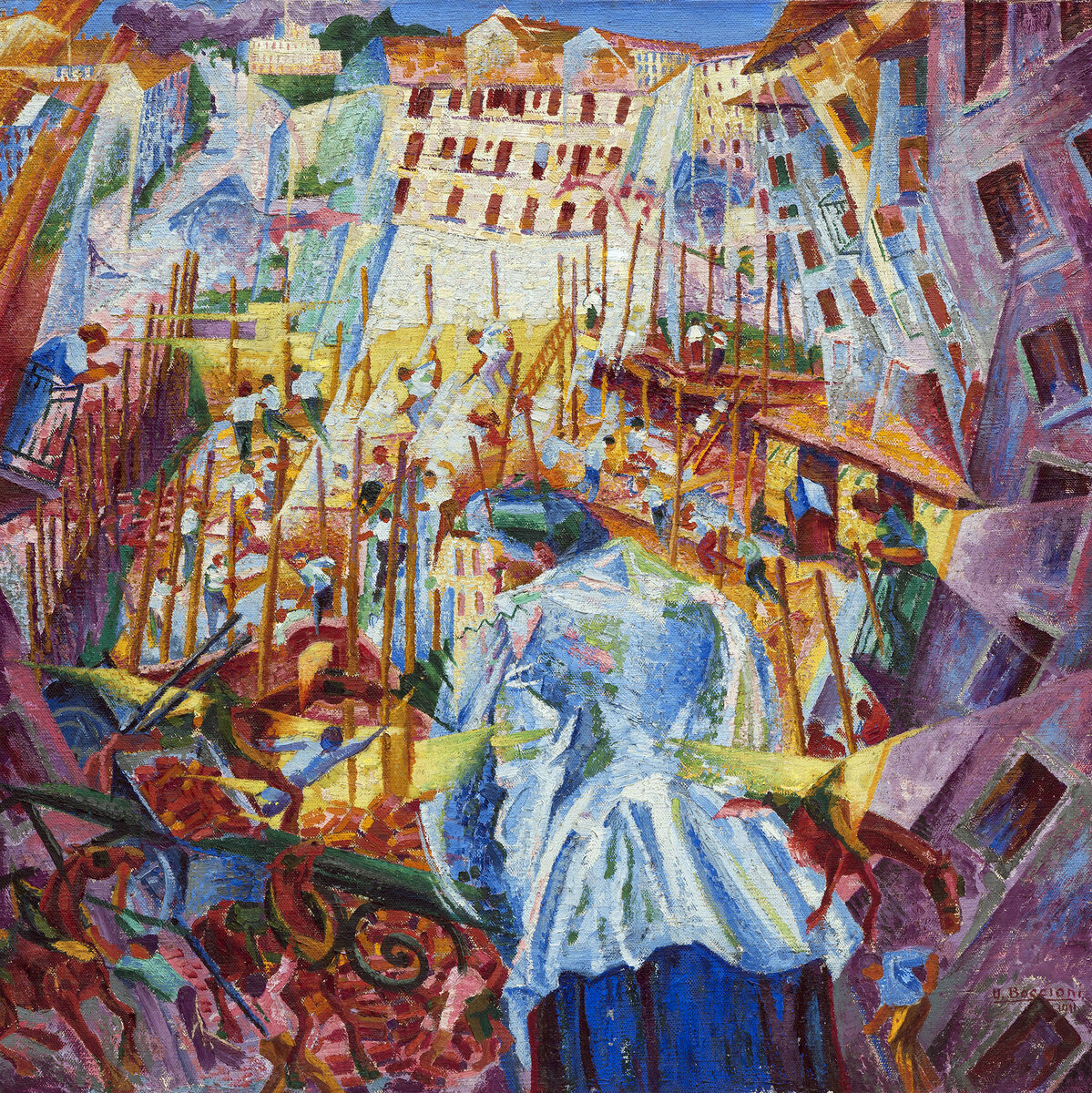 Умберто Боччони "Улица входит в дом", 1912 г.