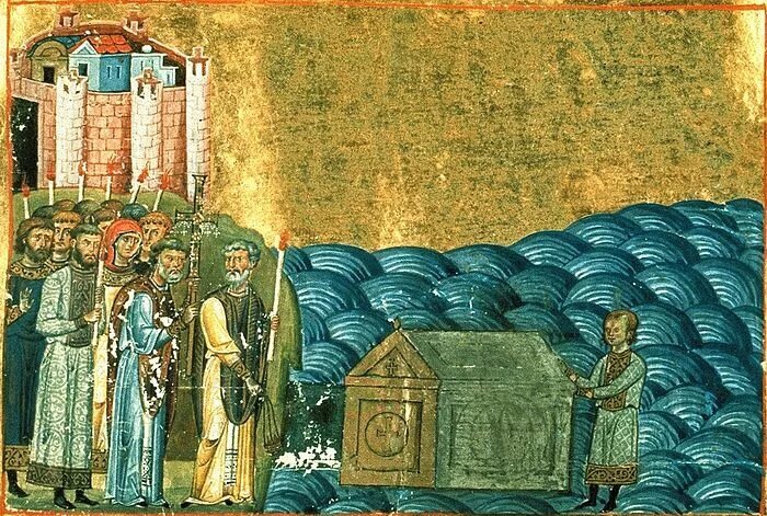 Обретение мощей священномученика Климента святым Кириллом в Херсонесе во время его миссии к хазарам в 861-862 годах.