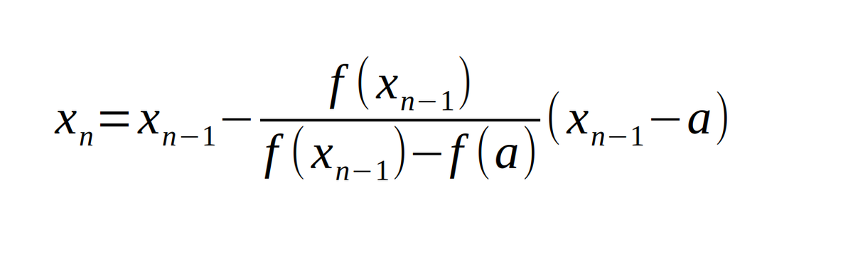 Рисунок 1. Основная формула метода хорд (секущих)