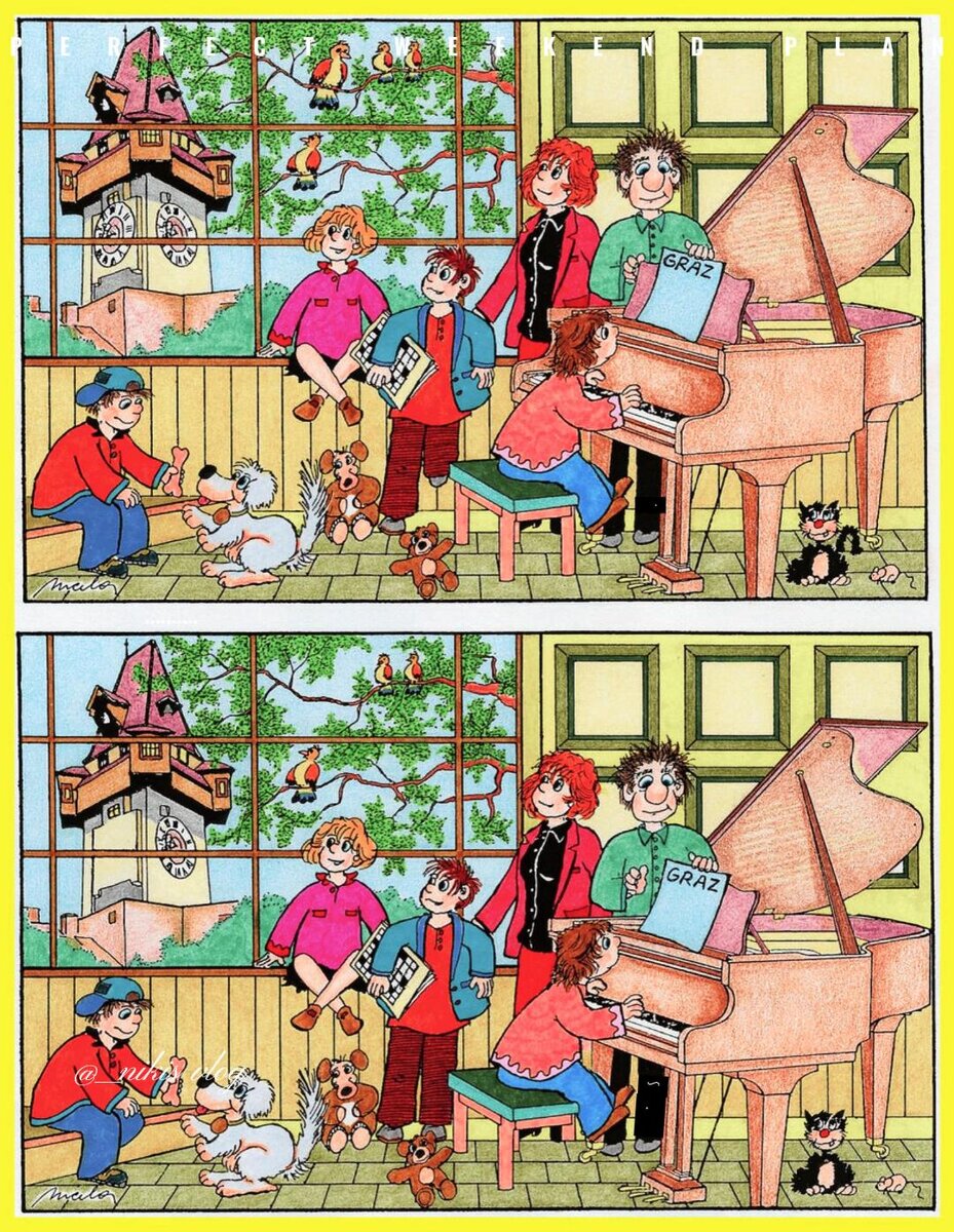 Психолог: Тест на внимательность — найдите 10 отличий.