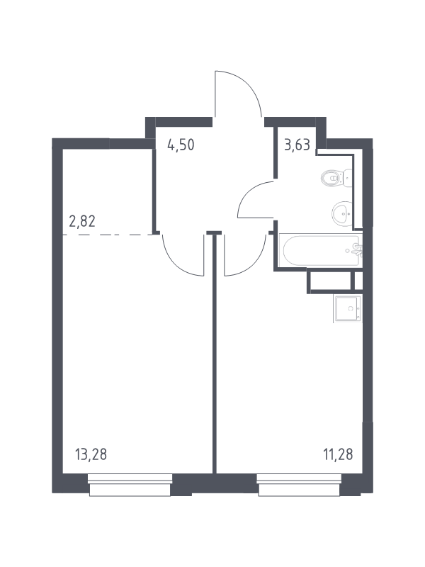Вариант планировки квартиры в ЖК «Новые Лаврики»