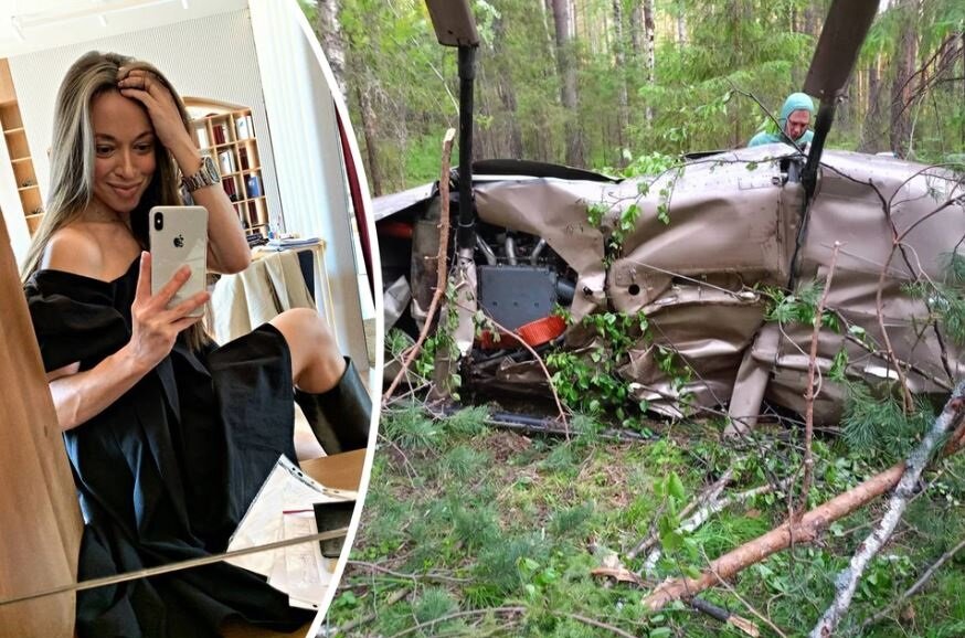В салоне вертолета находилась дизайнер Эльнара Дворникова. Фото: соцсети / Уральская транспортная прокуратура 