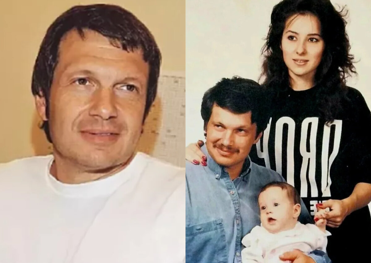 молодой Владимир Соловьев с женой Юлей и дочкой Катей