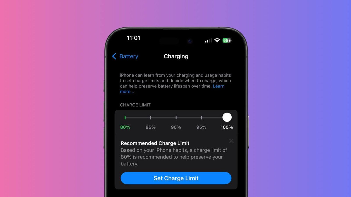 Ios 18 заряд батареи