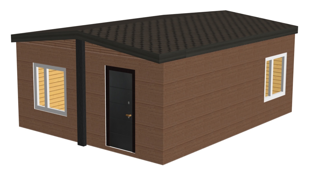 Форма крыши для дома из двух модулей Дабл.