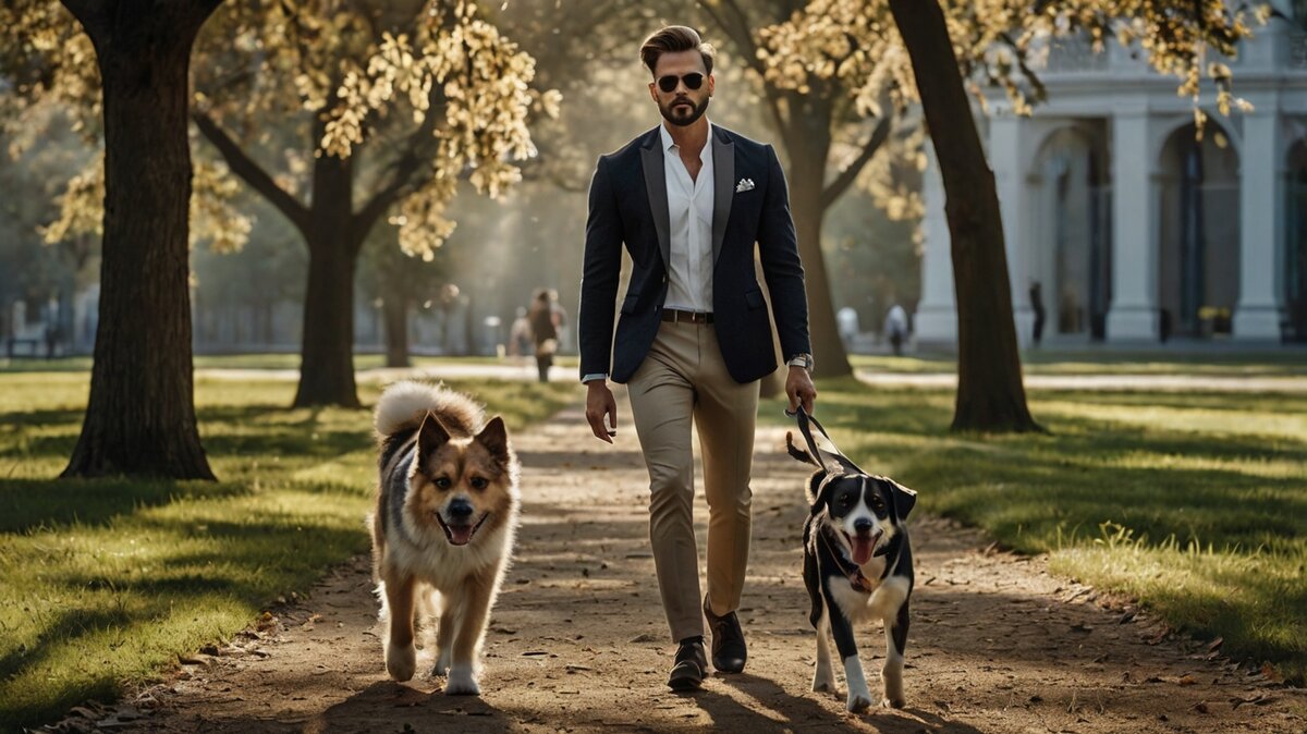 Мужчина собачник. Для создания семьи удачный выбор, или нет? Источник: ИИ