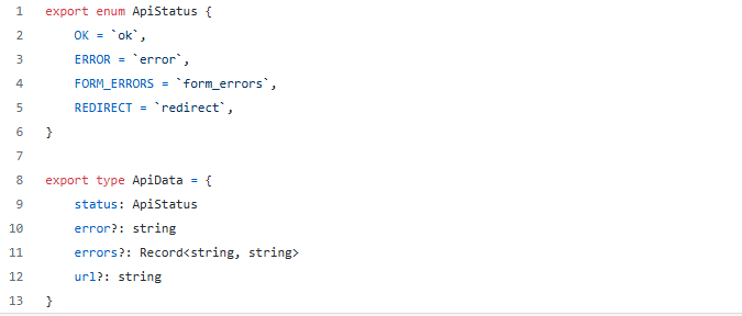 Пример базового типа, который можно использовать для записи типов ответов 
