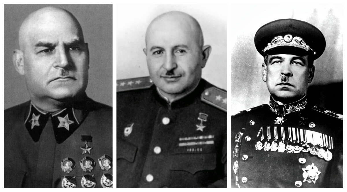Ну как тут не перепутать?! Кулик, Баграмян и Говоров. Фото из открытых источников.