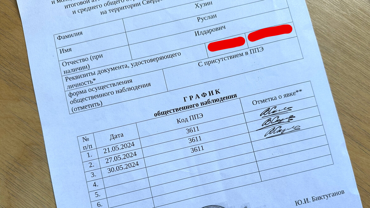 Удостоверение общественного наблюдателя