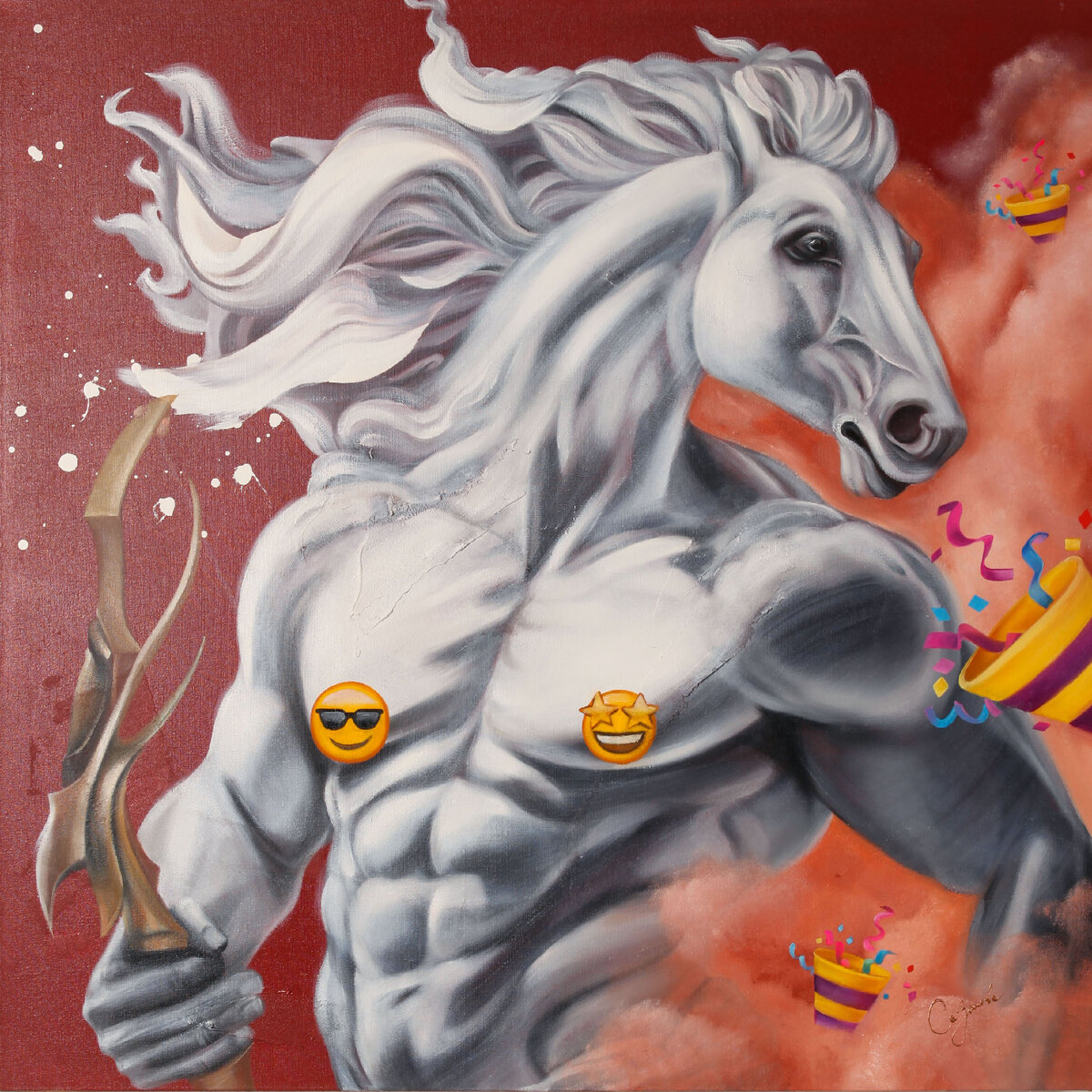 Стрелец. Холст, масло, акрил. Формат: 100х100х4 см.