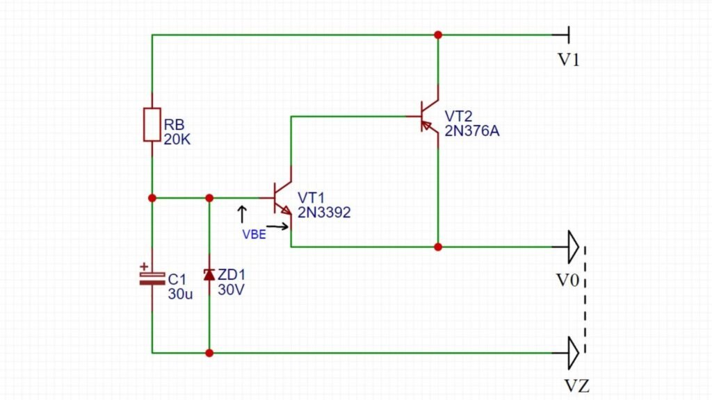 Транзисторный регулятор напряжения. Схема, описание