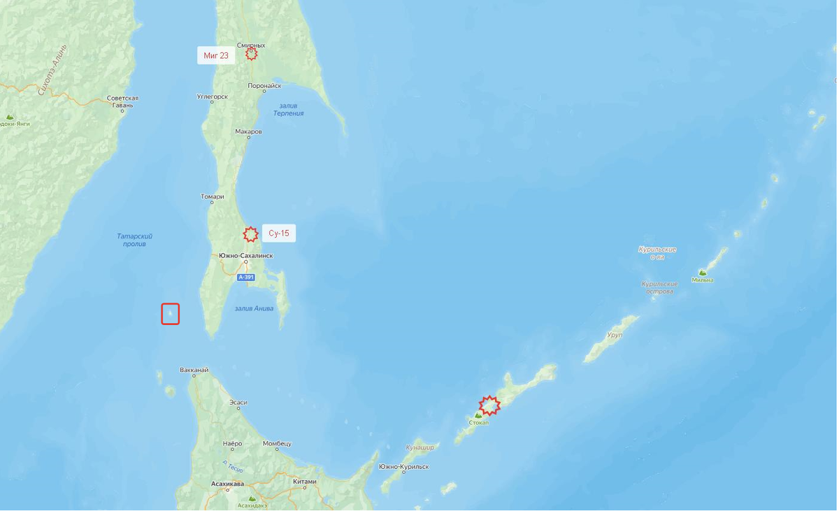 Аэродромы 40-й авиадивизии СССР. их  перехватчики преследовавшие Боинг - 747  и остров где пропала цель. До Японии рукой подать. 