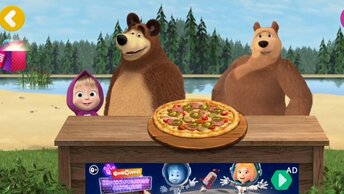 Мультфильм Игра для малышей Маша и Медведь 🐻🍓🏡 Пицца для Медведицы 🍕 🍕 🍕