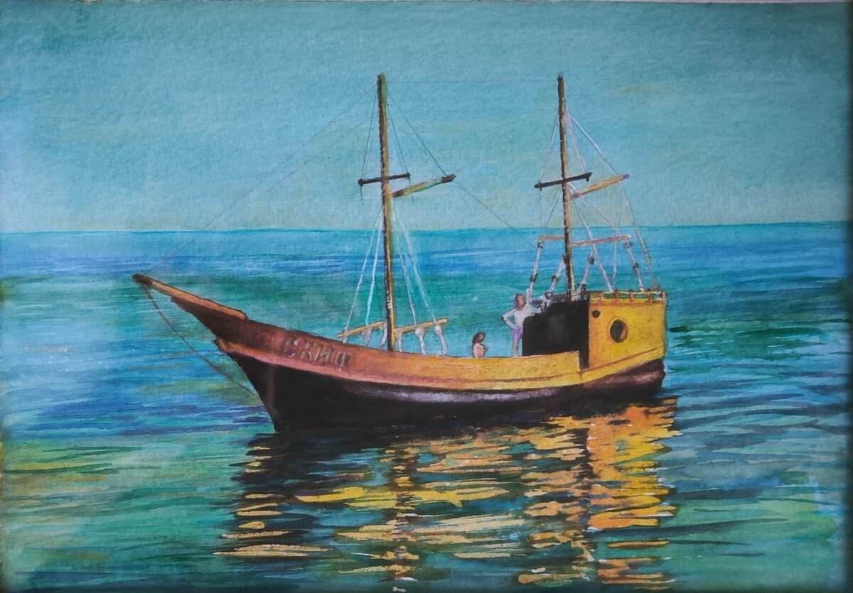 Парусник в море. 2019 г.