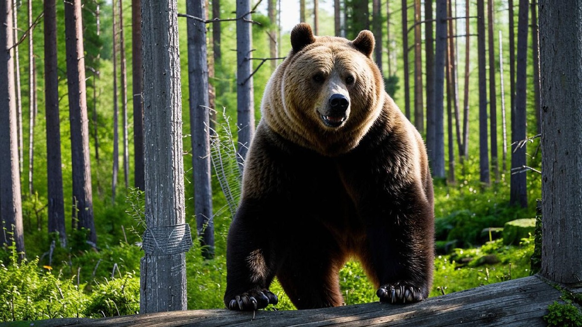 Бот Кандинского сгенерировал изображение по промпту: Леонардо ДиКаприо с бурым медведем в тайге . Вот так вот.