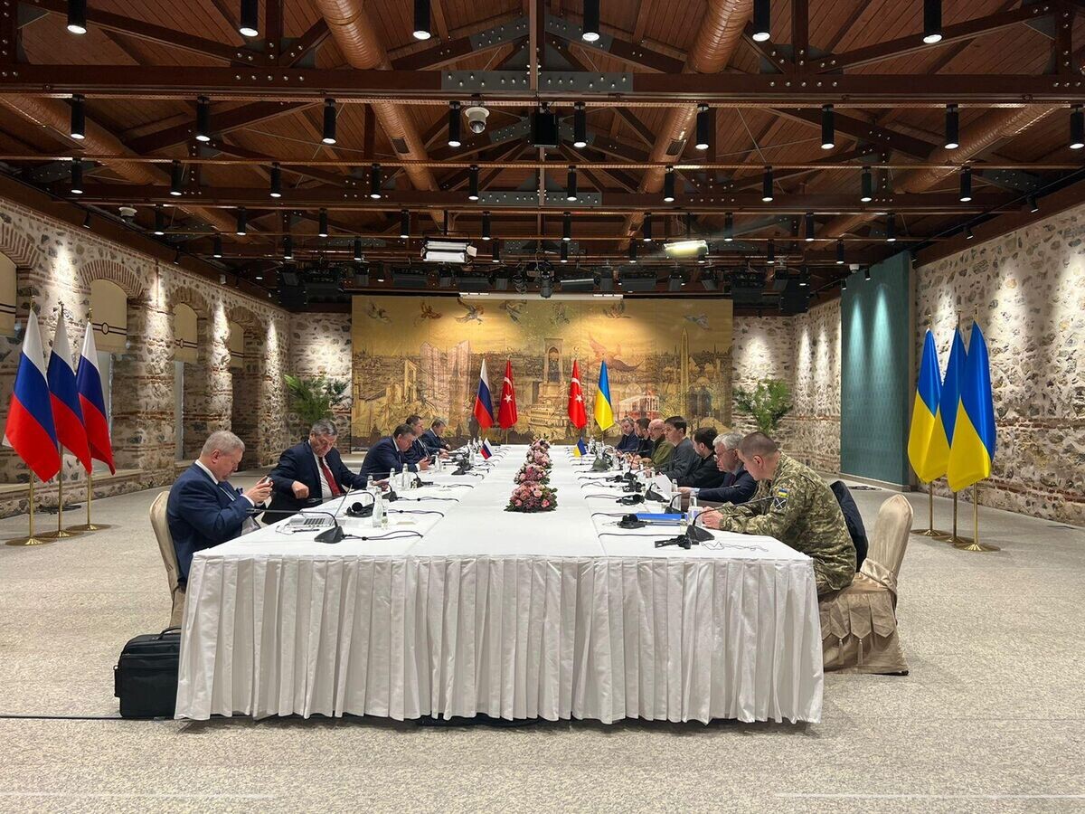    Российско-украинские переговоры во дворце Долмабахче в Стамбуле© РИА Новости / Генеральное консульство РФ в Стамбуле
