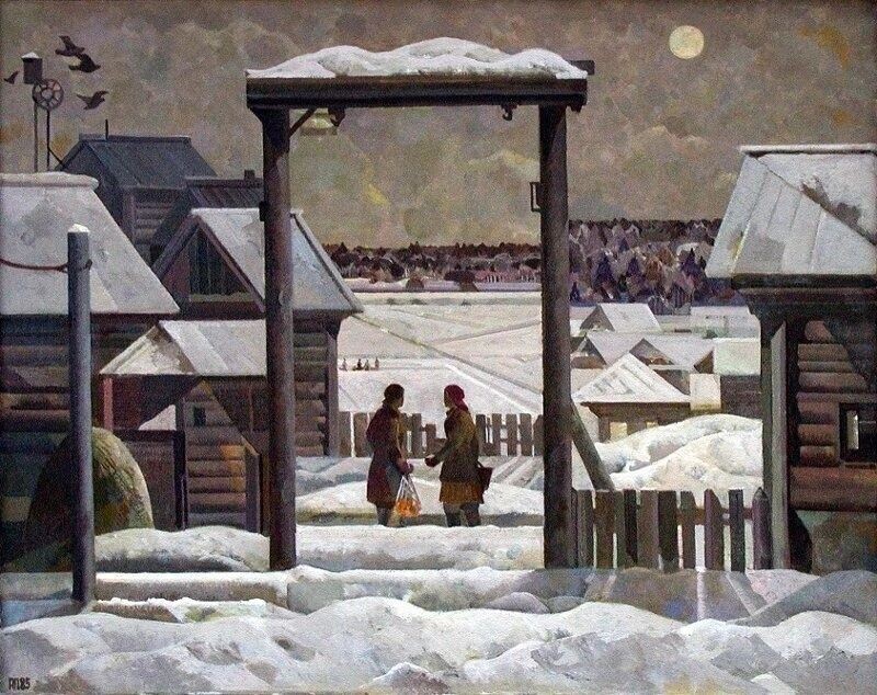 © Александр Пантелеев. Оттепель. Холст, масло.  1985.