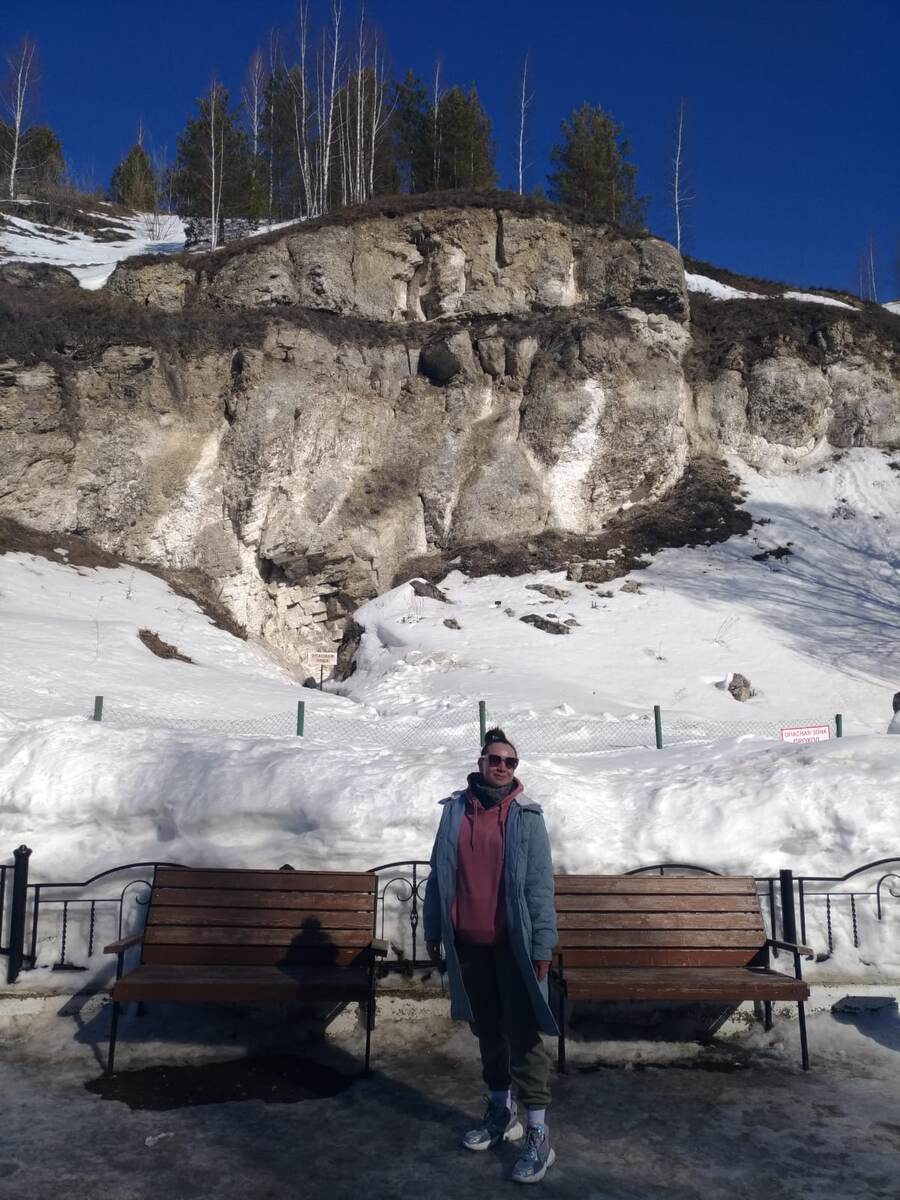 Автор на фоне Ледяной горы