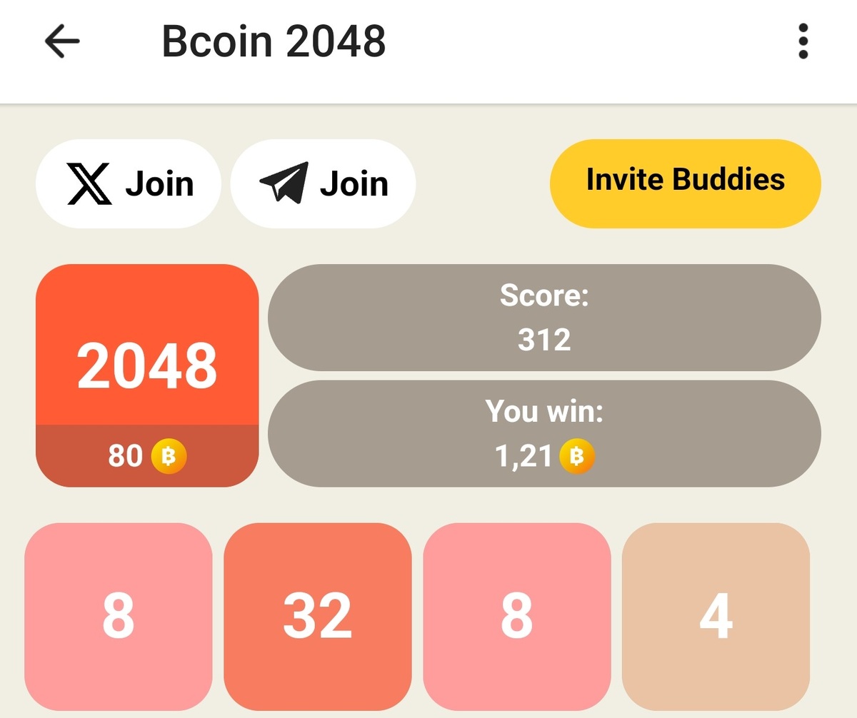 Игра 2048 в Telegram 