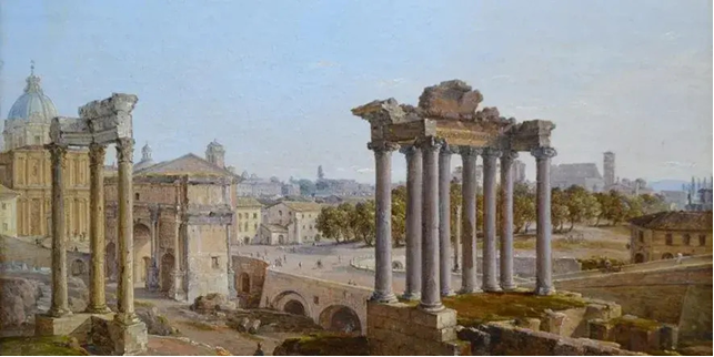 Чернецов Никанор Григорьевич (1804-1879) Рим Форум Романум Фрагмент 1842 холст, масло 25,5 х 33,8 Ивановский областной художественный музей
