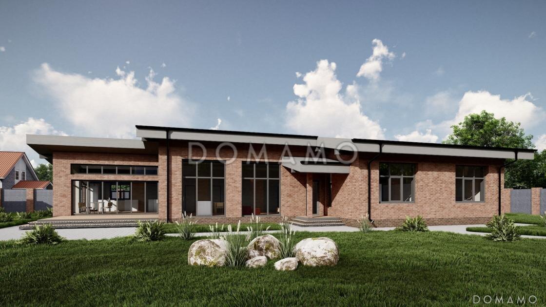 Проект D5498 — одноэтажный дом с верандой 