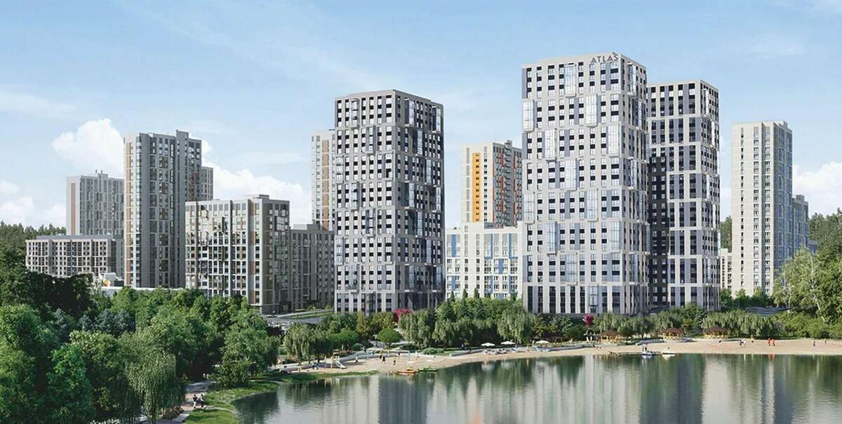 Проект и план застройки ЖК Атлас Ривер в Екатеринбурге